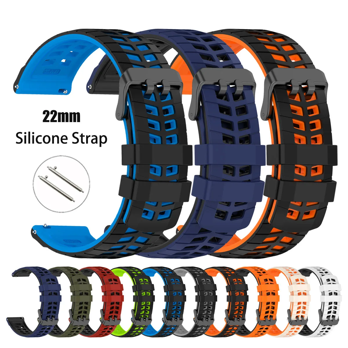 22mm Atmungsaktives Armband für Garmin Venu 4-45mm/Vivoactive 4 Uhrenband Forerunner 570-47mm 255 265 Venu 3 2 Gummi-Sportarmband