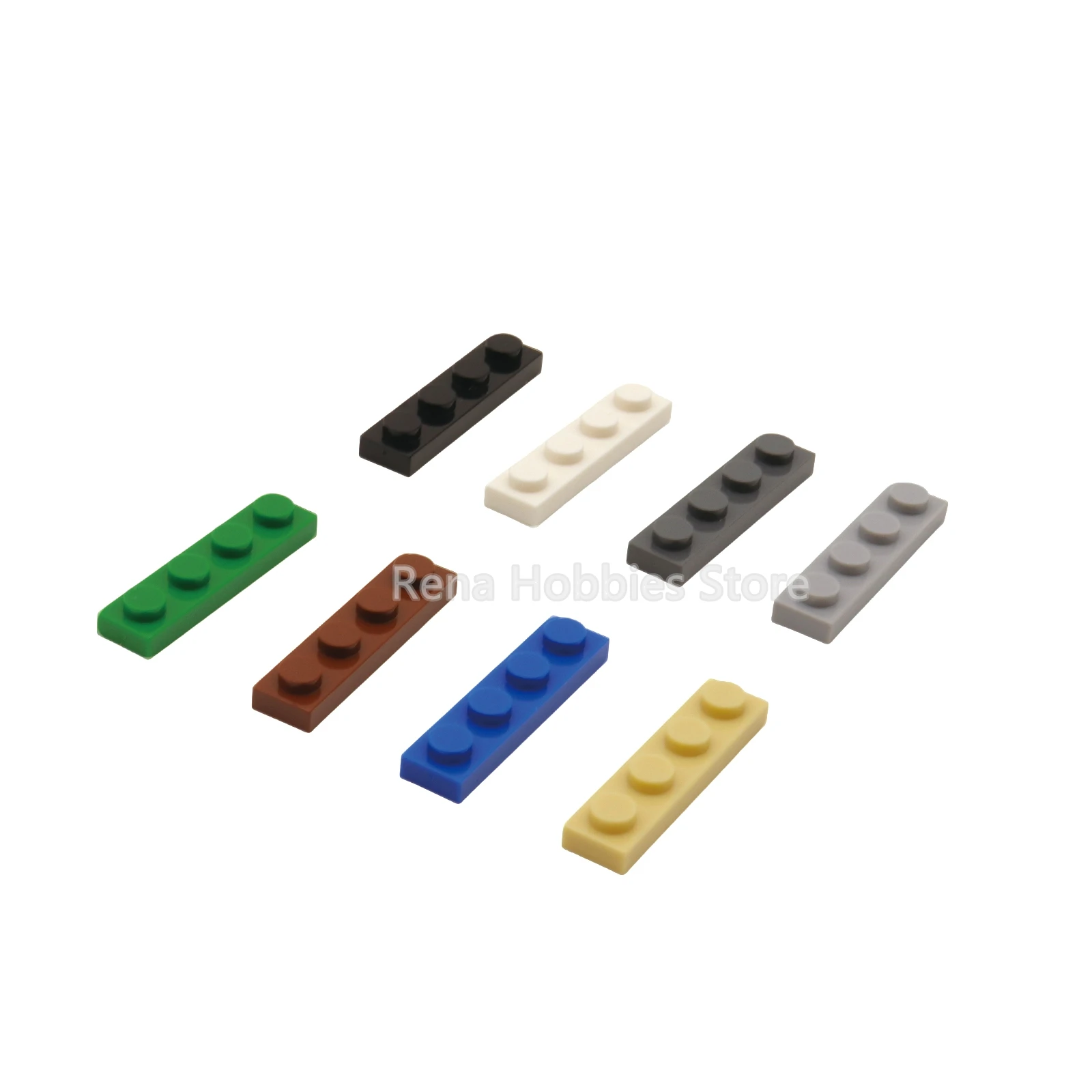 100 Stück 1x4 Noppen Dünne Bausteine 1*4 Noppen DIY Bausteine Lehrreich Kreativ Größe Kompatibel mit 3710 Spielzeugen – Detail 1