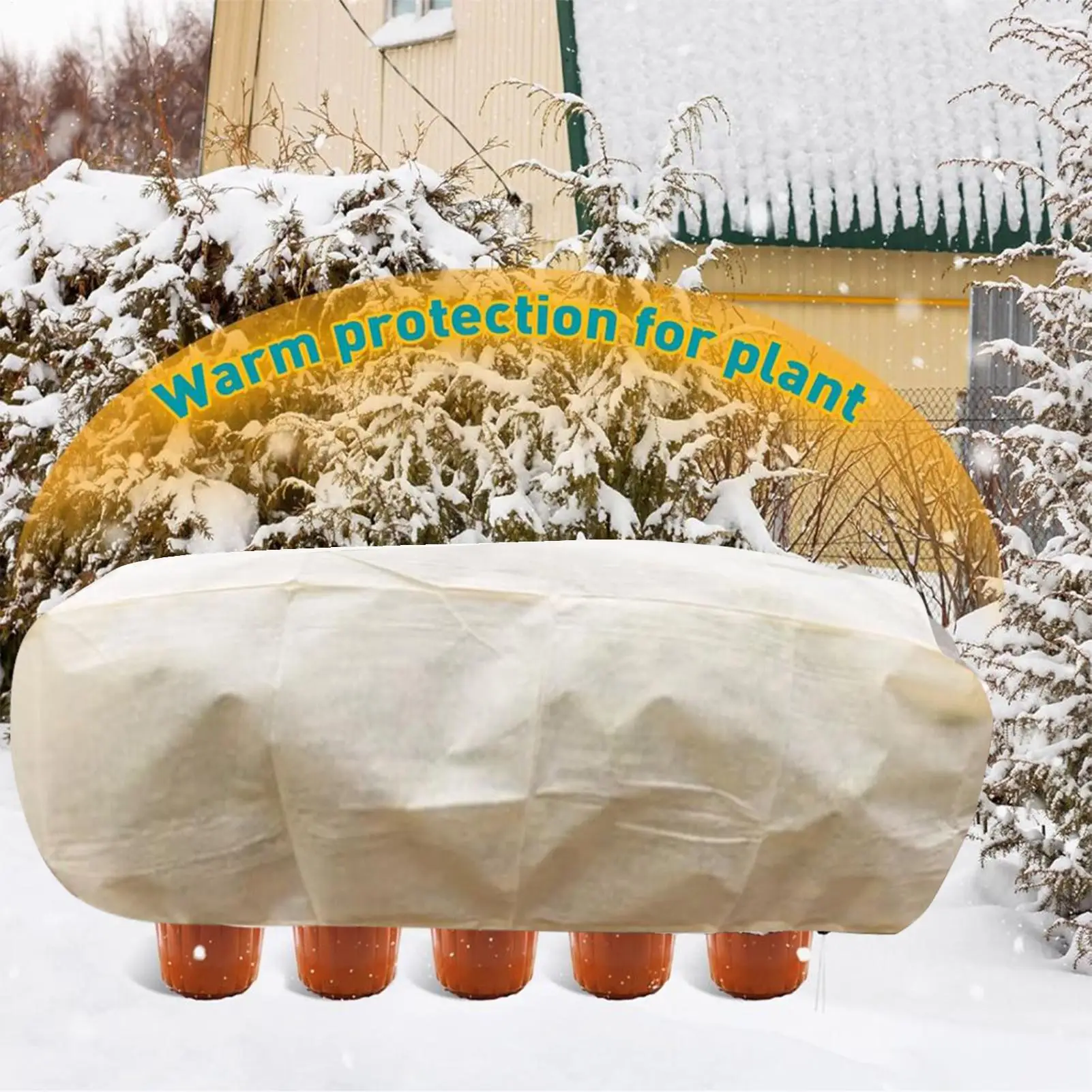 

Raised Garden Cover 2 Pieces Rectangular Flower Cover With Drawstring Weatherproof Plant Freeze Protection For Outdoor Garden