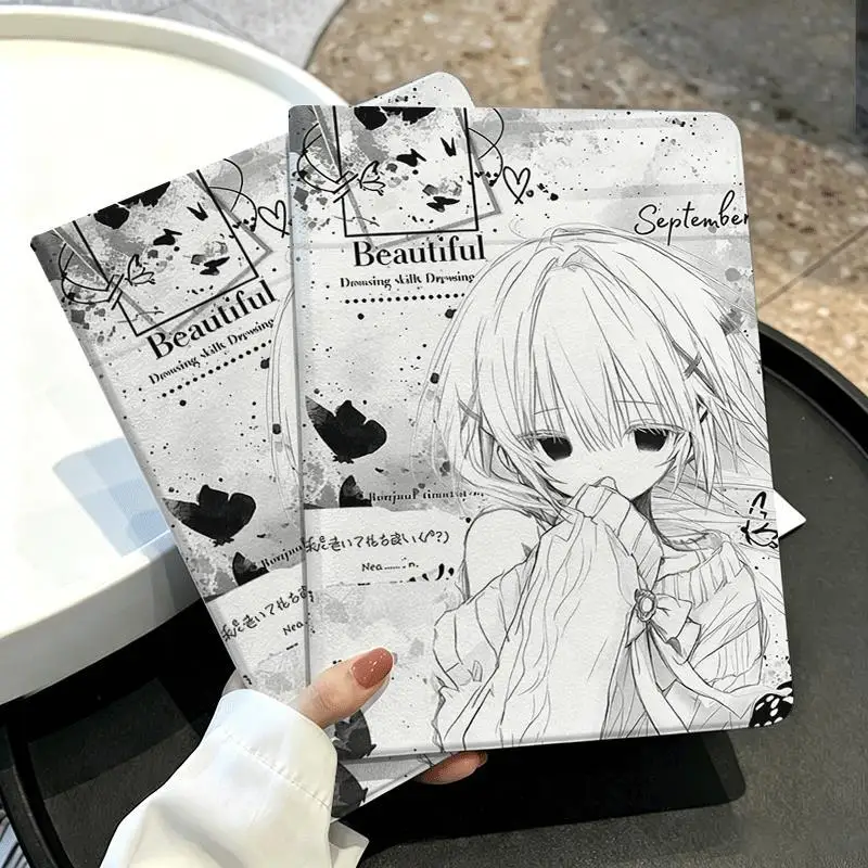 Japanese Anime Girl ipad Case For iPad pro 10/11/2020/6th/7th /8th /Air 3rd/Air 4th/9th/Air 5th Gen 2022/Air Book-style Case