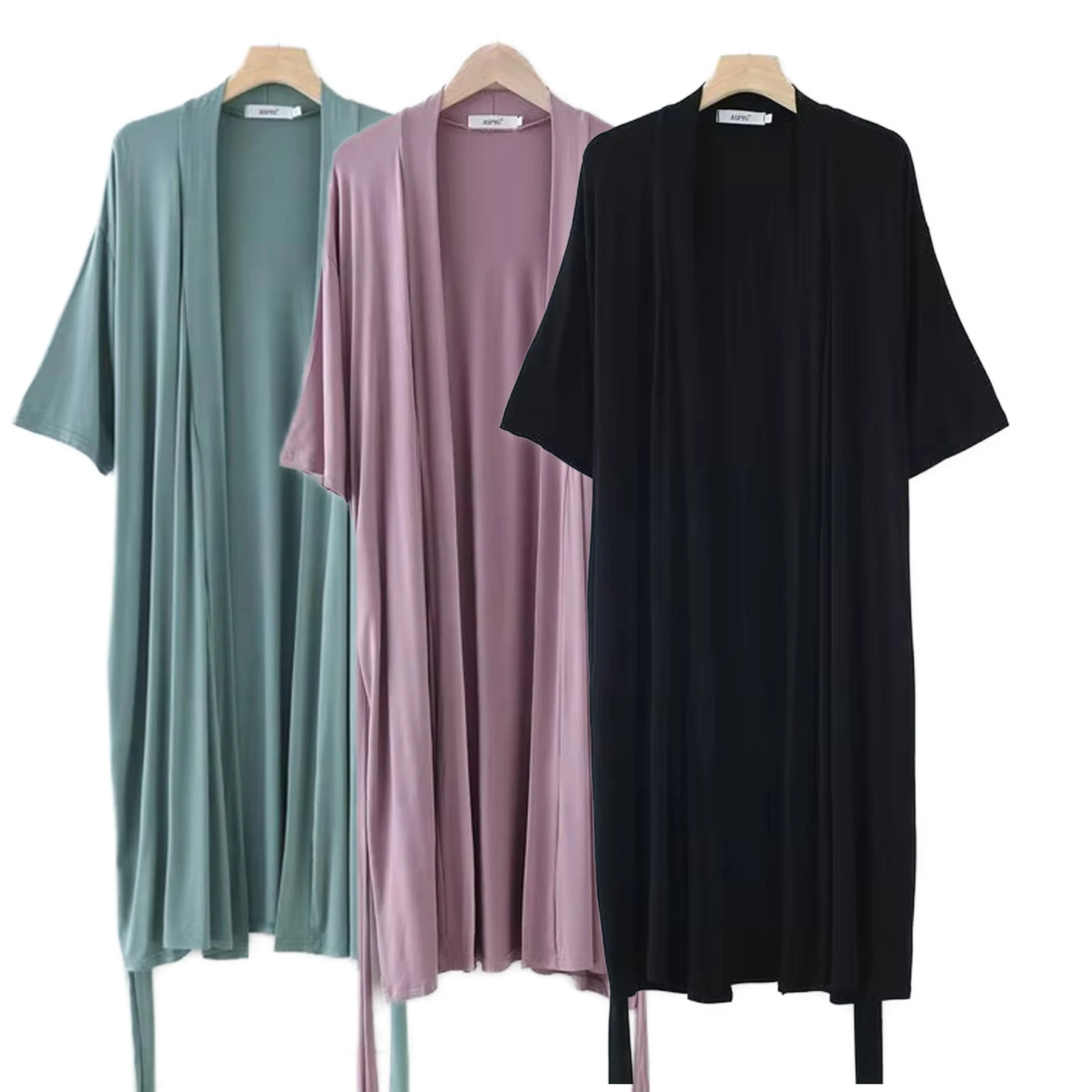 

Kimono Women Summer Robes Comfortable Modal Sleepwear Short Sleeve Bathrobes Female Loose Plus Size Home Clothes Ropa Mujer