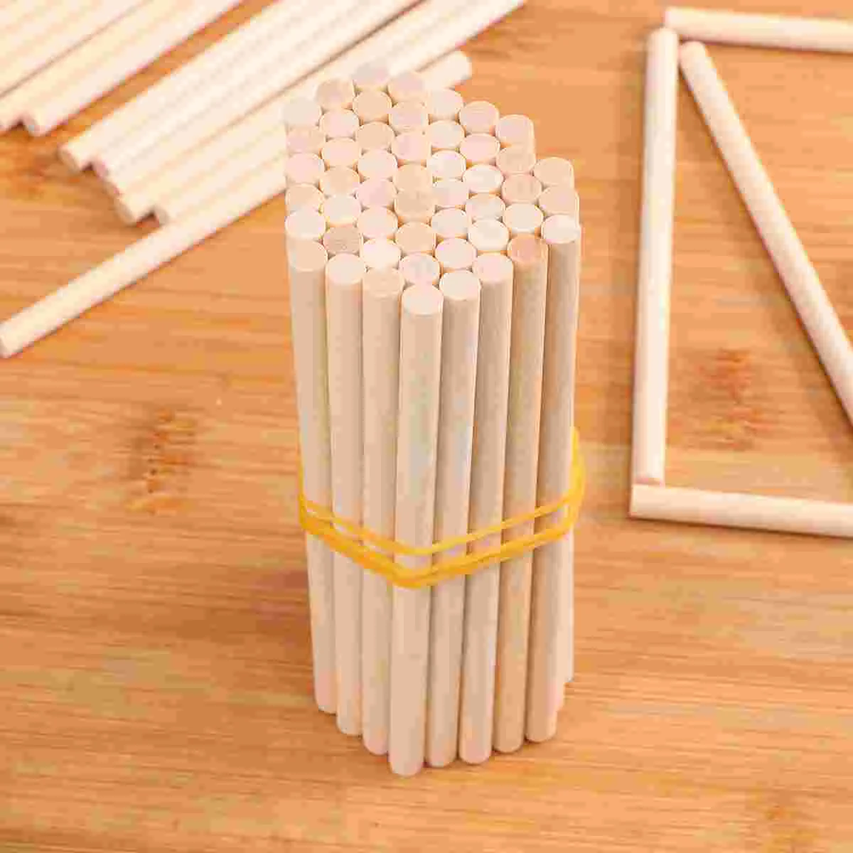 100pcs Wooden Dowel Rods High Sticks Round Wood Projects Accessory Ideal Hobbyists Crafters Woodworkers Toy