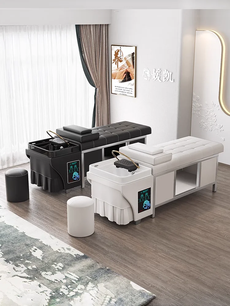 High Quality New Shampoo Chair Can Wash Hair and Pedicure with Foot Basin, Head and Legs Can Be Stretched with Fumigation
