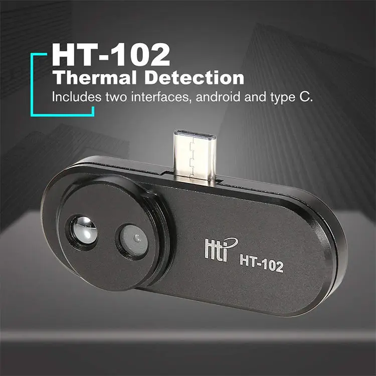 HT-102 Infrared Thermal Imager Mobile Camera Dual Lens 640X480 Visual Resolution for Type-C Android Devices 32x32
