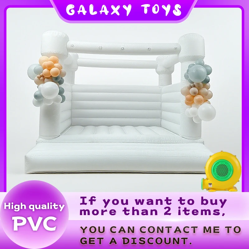 

Белый надувной замок, цилиндрическая остроконечная колонна с батутом, подходит для планирования дня рождения, свадьбы