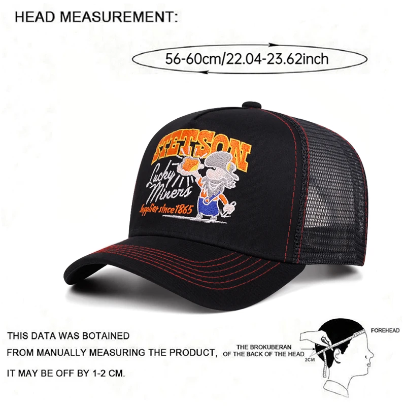 2025 Nuovo cappello creativo per camion STETSON Nuggets Cappello a rete Sport all'aria aperta Cappello da skateboard Abbigliamento quotidiano per il tempo libero Cappello parasole Cappello da baseball