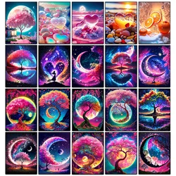 5D Diy Diamond Painting Fantasy Moon Tree Landscape Full Drill Rhinestones Mosaic Embroidery Handmade Products Home Decor Gift