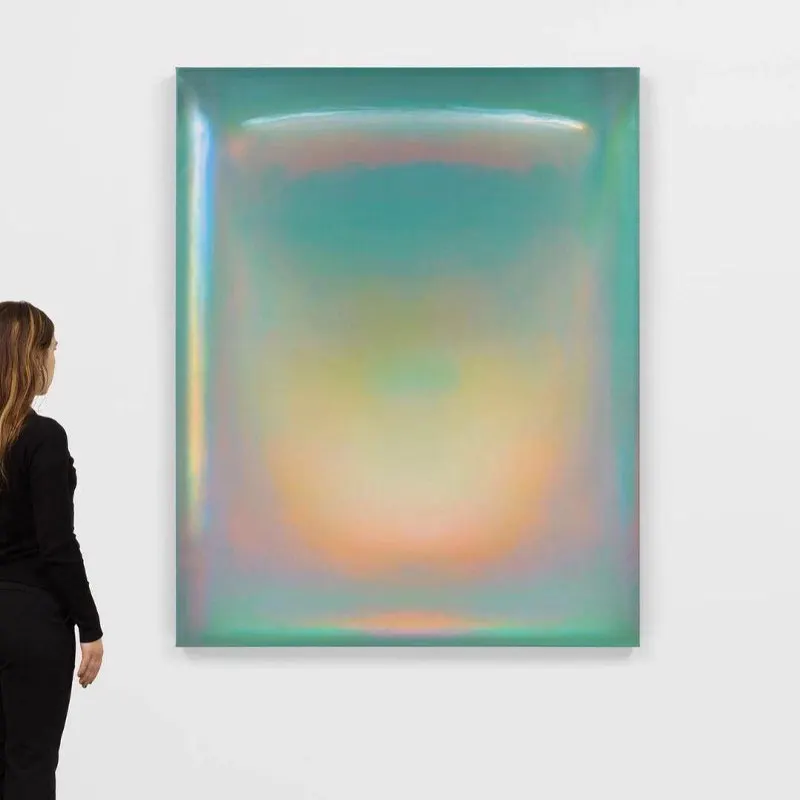 Abstract dopamine decorative painting art gradual change reality bedside living room bedroom niche art color light luxury