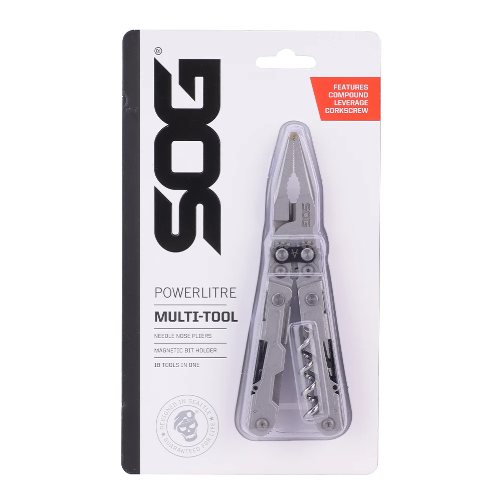 أداة PowerLitre المدمجة متعددة الأغراض خفيفة الوزن ومتعددة الأغراض مع فتاحة زجاجات لحقائب الظهر الخارجية وEDC (PL1002-CP)