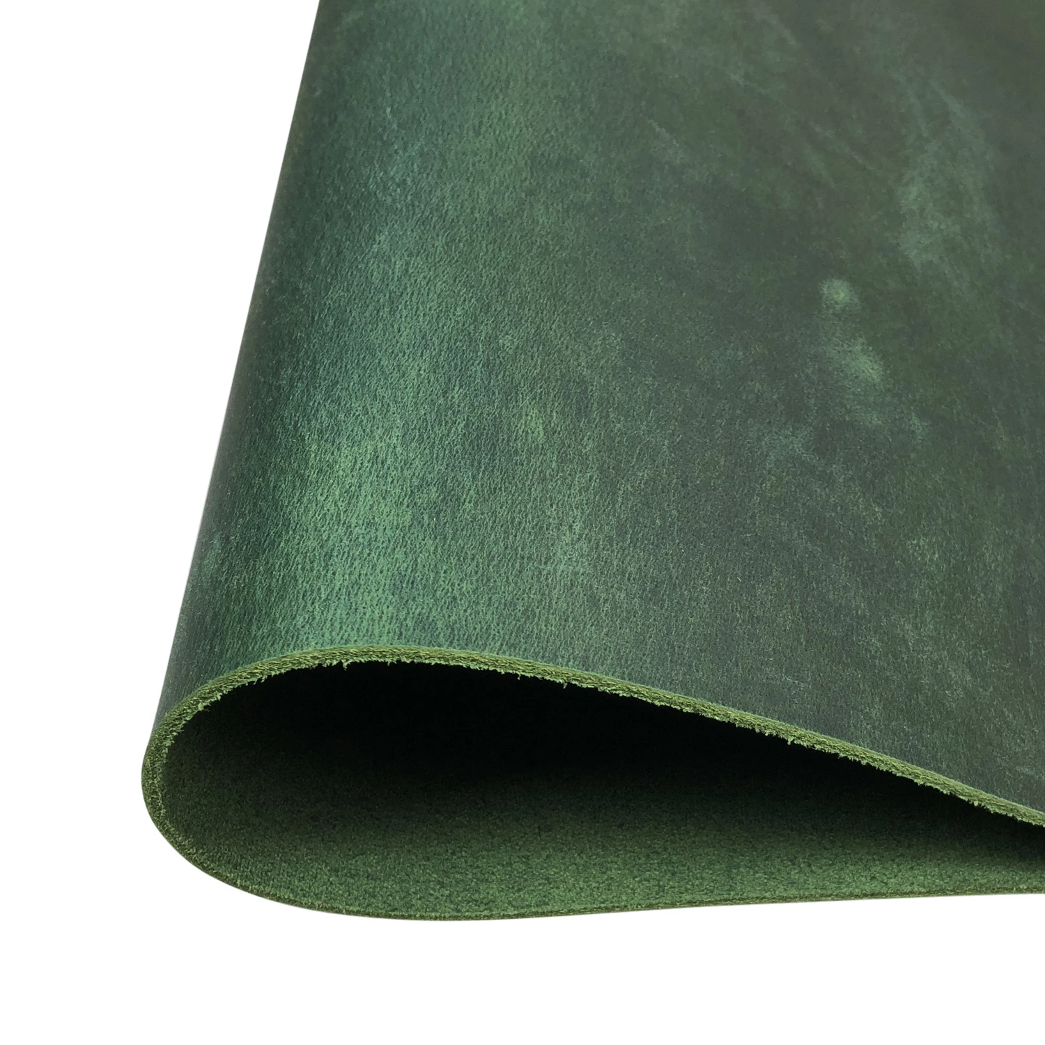 2 mm echt Crazy Horse rundleer chroom gelooid leerwerk stukken voor werkplaats, handtas, schoenen, naaien in groen