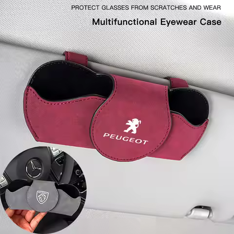 Car Interior Sun Visor Glasses Clip Sunglasses Box For Peugeot 208 106 307 207 4008 407 508 301 3008 406 206 607 308 107 408 205