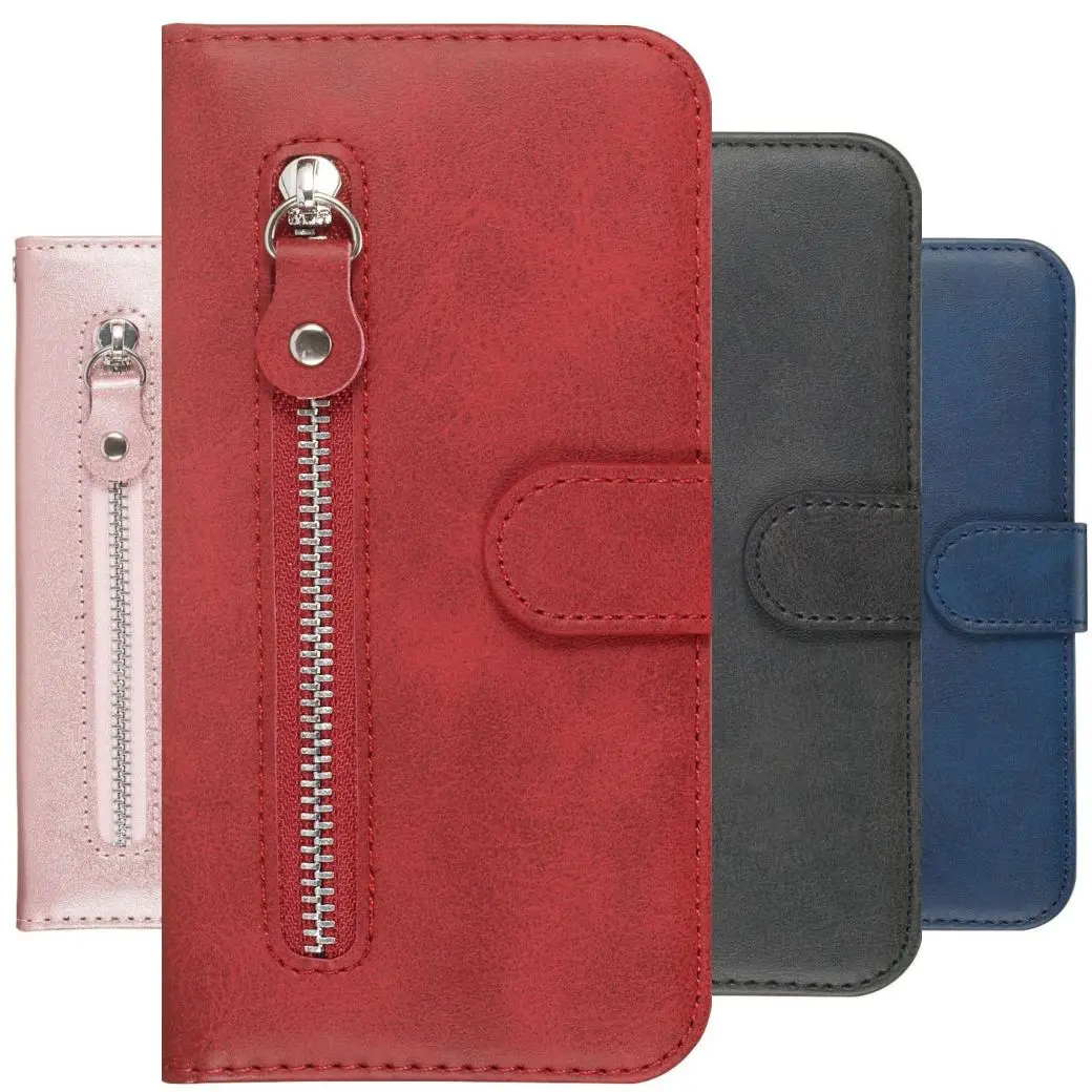 Cute Solid Color Wallet Protect Cover For Case Oneplus 9 Pro Nord CE N200 5G One Plus 2 1+9 Man Lady Zip Pocket Phone Bags D27H