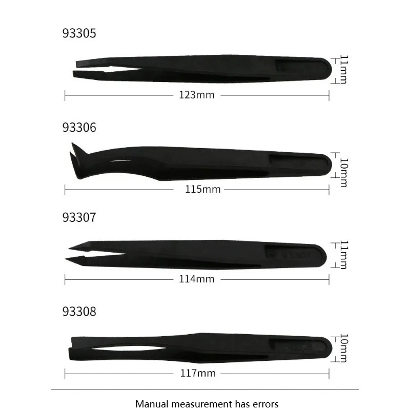Upgraded Anti-Static Curved Tweezers for Electronics Laboratory Work Jewelry  Plastic Precision Tweezers Set