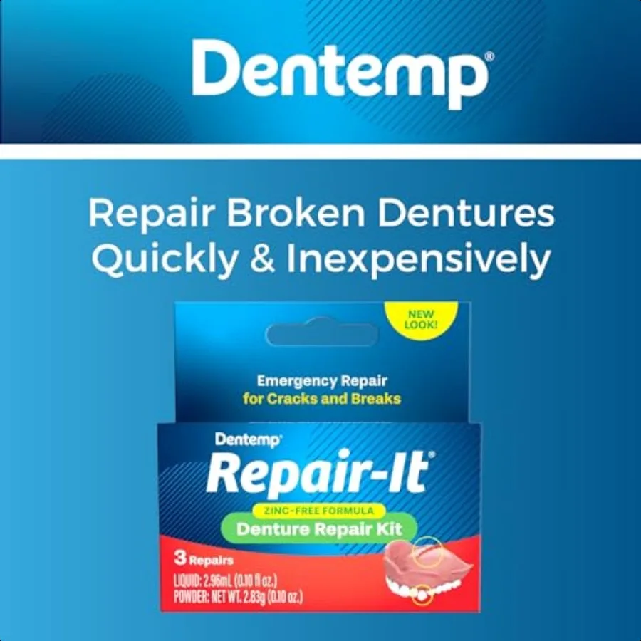 Dentemp-Reparaturset RepairIt Advanced Formula Prothesenreparaturset Prothesenreparaturset repariert defekte Prothesenreparatur zu mir