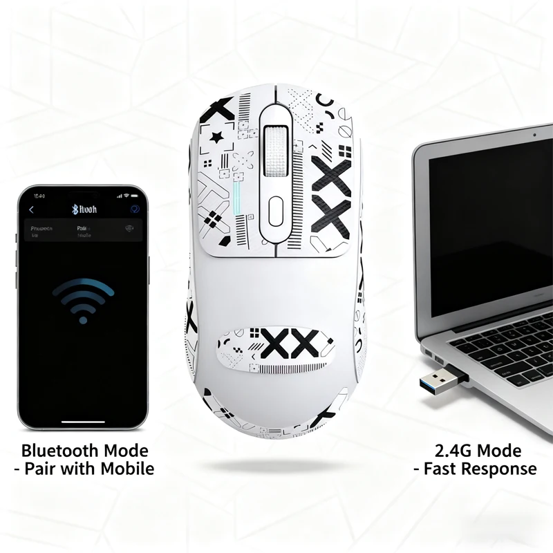 2026년 신형 멀티 모드 블루투스 게이밍 마우스 충전식 2.4G USB 무선 RGB 백라이트 마우스 태블릿 노트북용