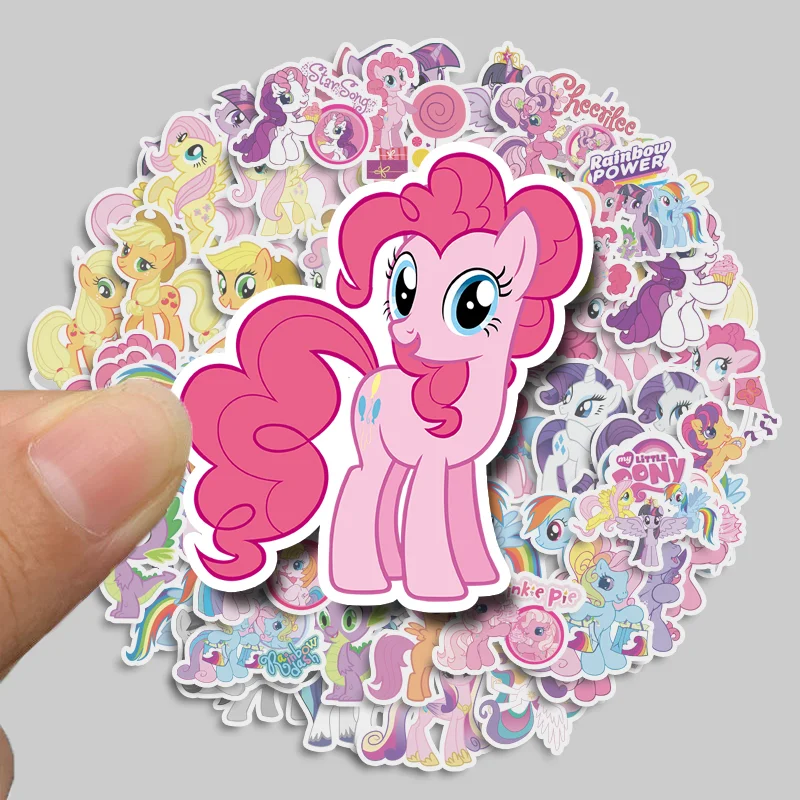 68pcs My Little Pony Stickers Ins Kawaii Cartoon Animated  DIY Album Luggage Laptop Skateboard Mobile Phone Car Decoration Gifts