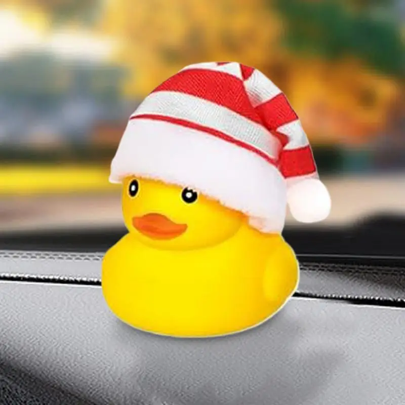 Canard en caoutchouc qui couine pour enfants, jouet de bain portable, mignon, drôle, baignoire, cadeau de Noël, 5.5cm