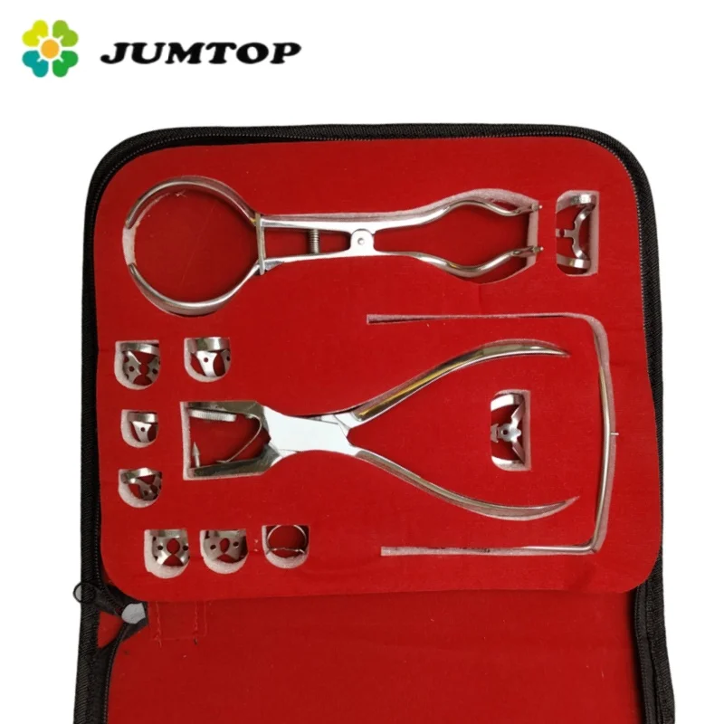 Jumtop-革製のバッグ,ゴム製のダム穴,歯科矯正ツールを備えた歯科用ドリルセット