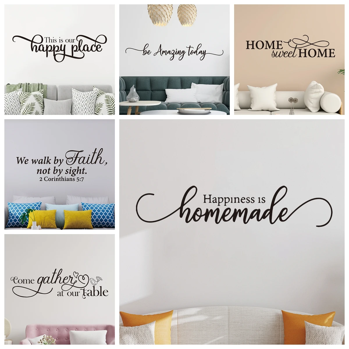 1pc Modern phrase Wall stickers Self-adhesive vinyl waterproof wall art stickers for home decor living room bedroom stickers