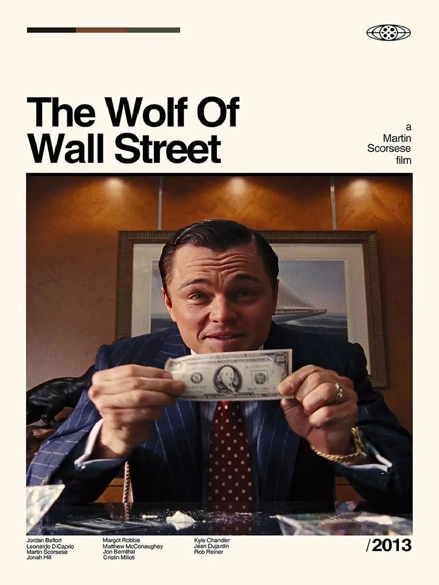 The Wolf of Wall Street Canvas Poster - Leonardo DiCaprio Movie Wall Art for Modern Home & Bedroom Decor