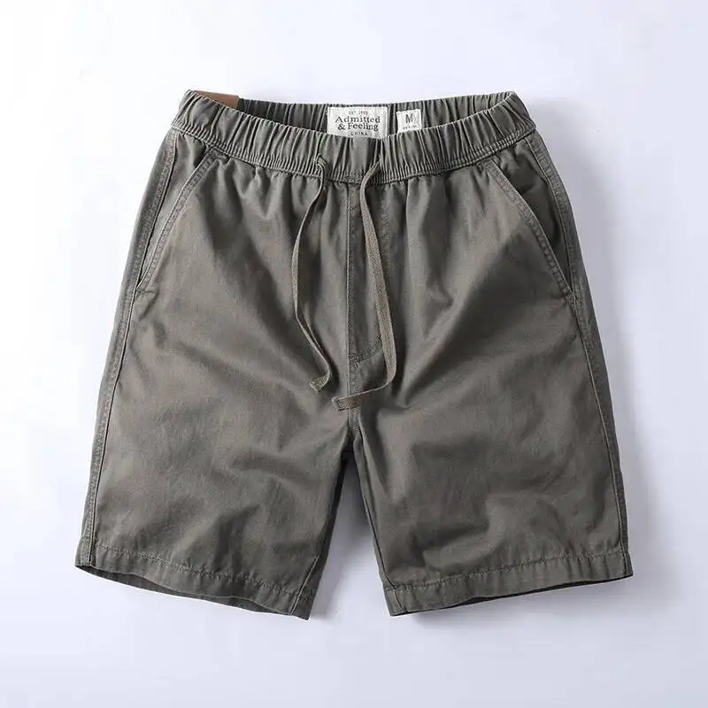 

Повседневная рабочая одежда в американском стиле в стиле ретро, мужские летние хлопковые тонкие камуфляжные брюки три четверти, мужские шорты