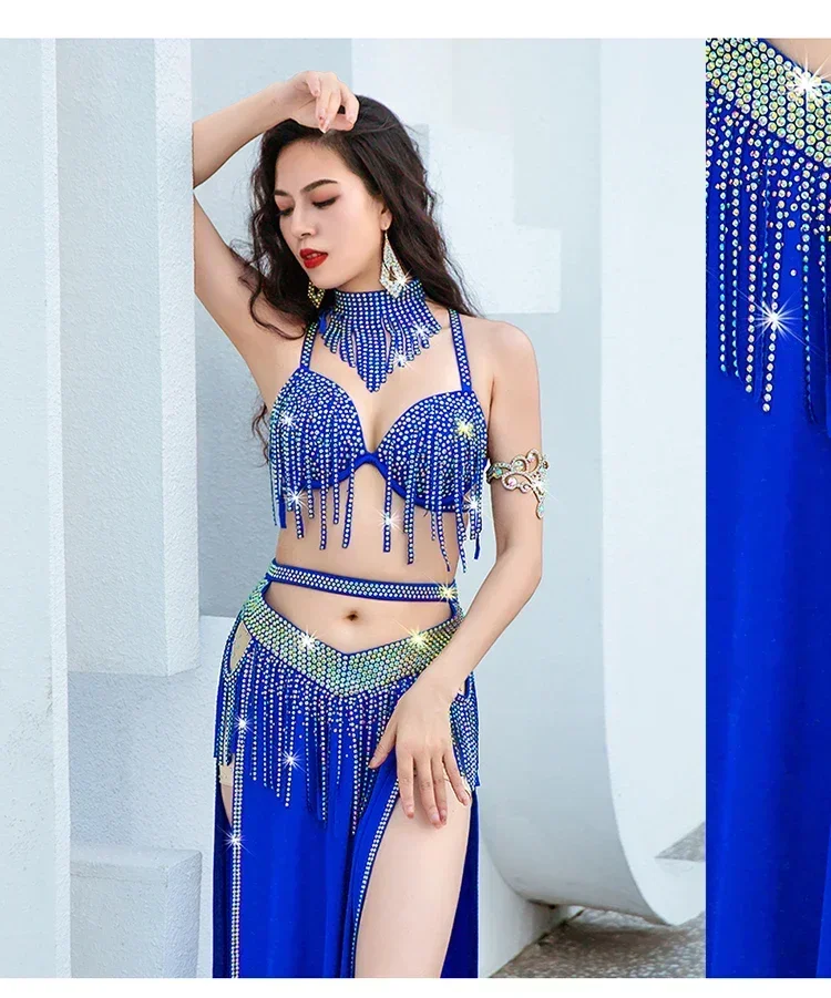 

New Women Oriental Dance Costumes Top Bellydance Hip Scarf Carnaval Belly Dance Bra Long Skirt Set Performance Clothes Sexy