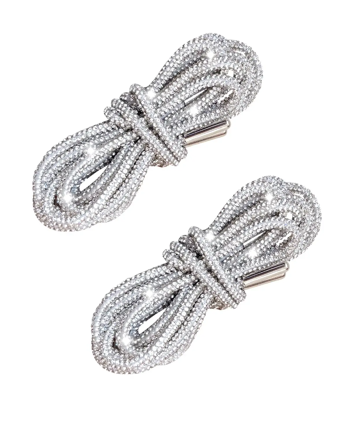 

Shiny LACES for sports shoes and concert wear - 2 pieces of Rhinestone sparkling LACES for boots and hoodies (47 "length)