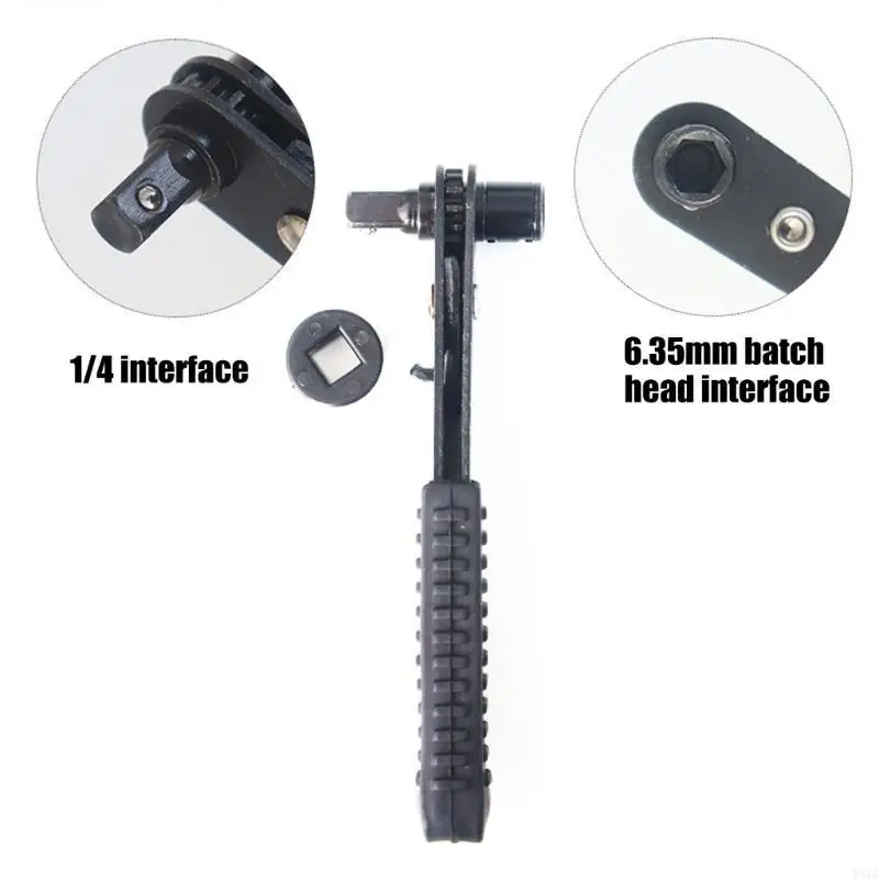 2025 New Mini 1/4Inch 90 Degree Steel Ratchet Wrench Portable Screwdriver Sleeve Wrench Hand Tool For Home Garage