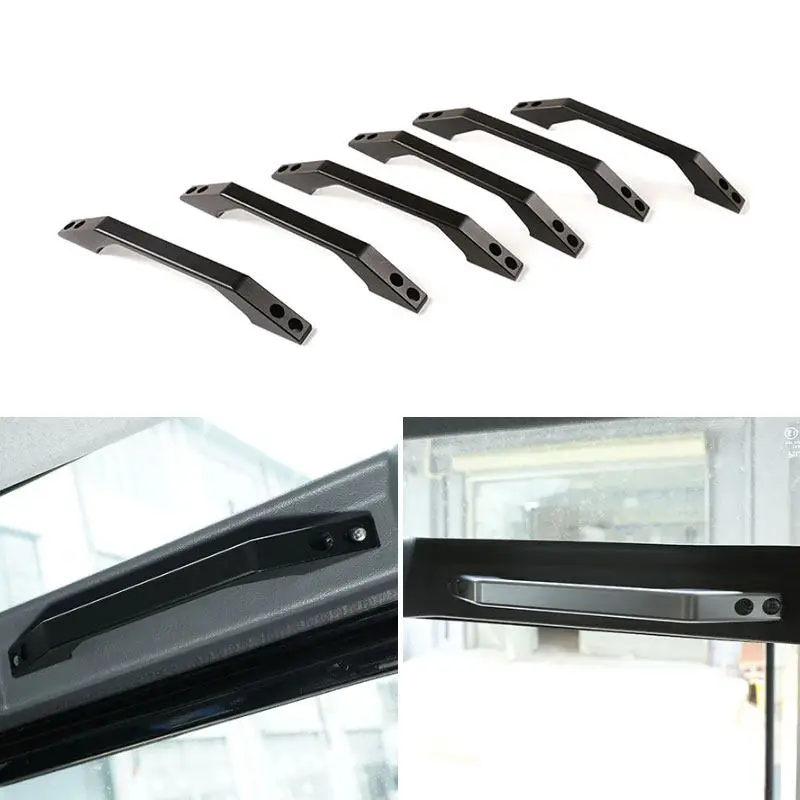 Aluminum Alloy Car Styling Front Rear Door Roof Grab Handle Cover For Land Rover Defender 90 110 130 2004 - 2015 2016 2017 2018