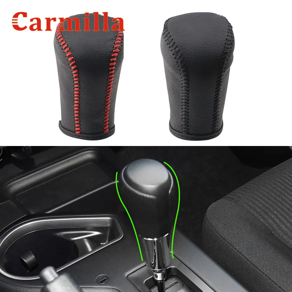 Carmilla Leather AT Gear Shift Cover Fit for Toyota Corolla Rav4 Rav 4 2014 - 2019 Accessories Shift Knob Protection Cover