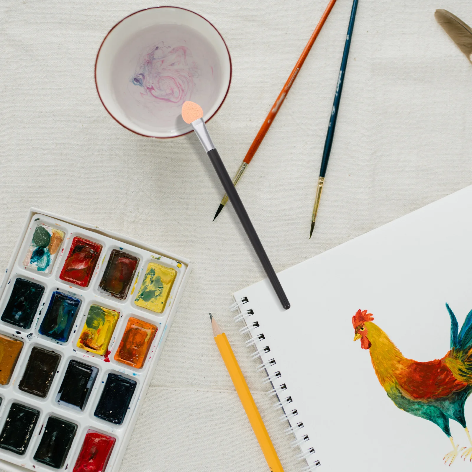 50Pcs Sponge Applicators Painting Mini Brushes Ink Blending Tools Soft Sponge Tip Craft Sponges Detailed Small Brush for DIY