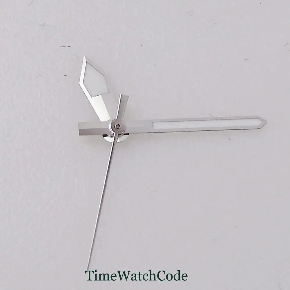

Luminous Silver Watch Hands Accee Green Lume for NH35A NH36A PT5000 Movement