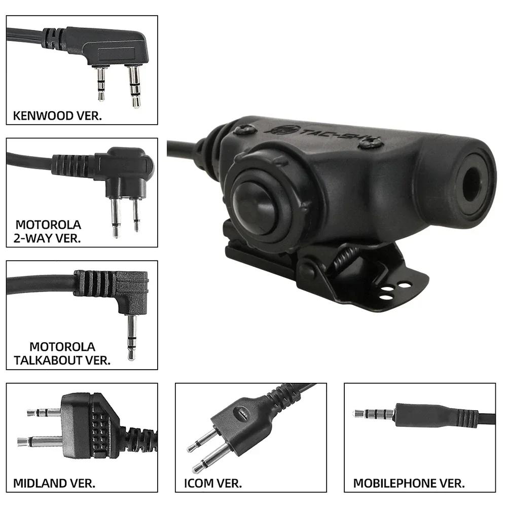 

TCIHEADSET U94 V2 PTT Tactical Headset Airsoft Shooting Adapter Plug for Ken /Motorola 2- Way/Motorola/ICOM/Midland/Phone