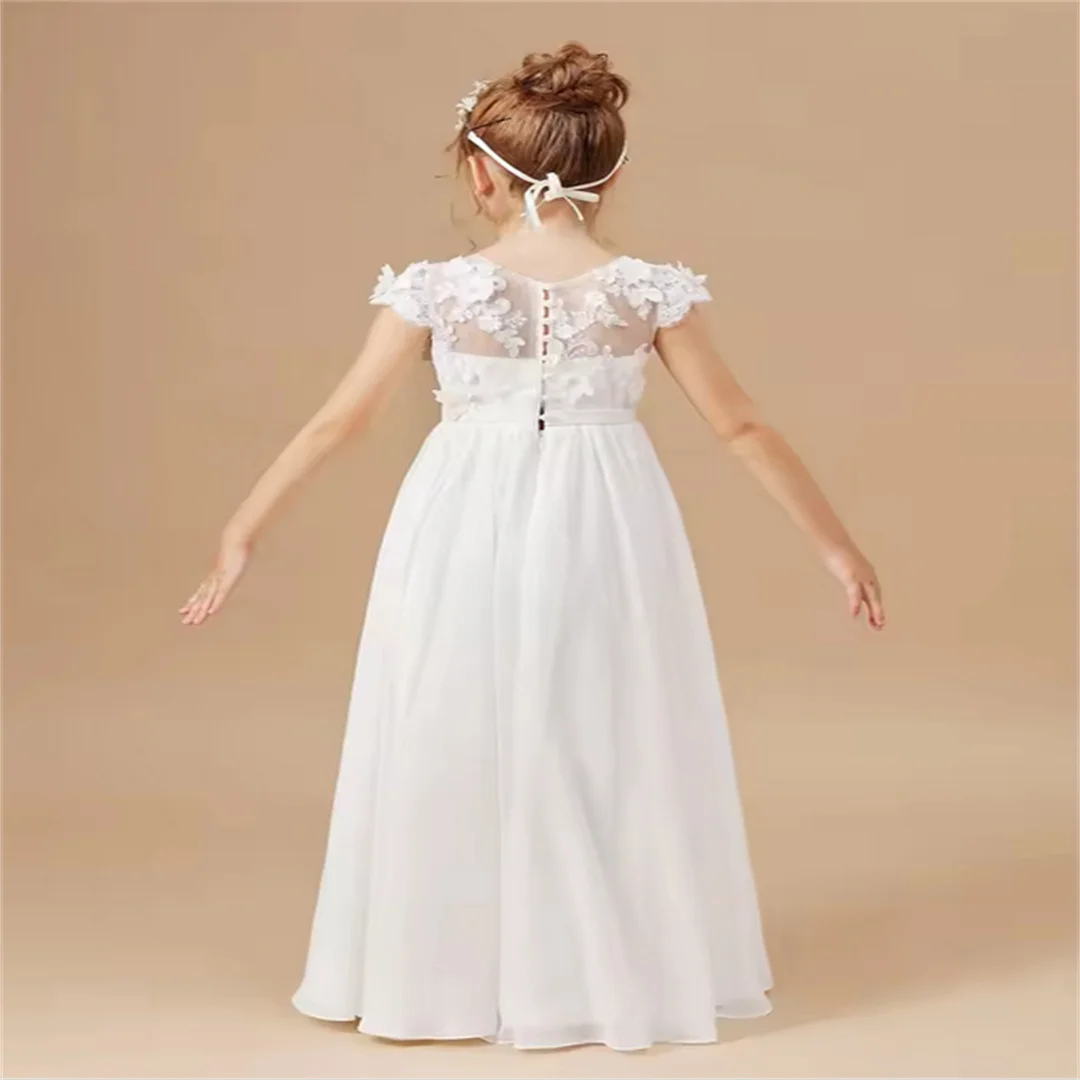 Junior Bridesmaid Dress For Kids Wedding Birthay Evening Party Banquet Prom Night Choir First Communion Pageant Ball-Gown