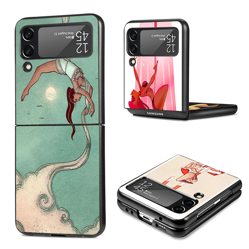 Pole Dancer Dancing Hard PC Phone Case For Samsung Galaxy Z Flip6 Flip5 Flip4 Black Cover Z Flip 6 5 4 3 5G Shockproof Case Capa