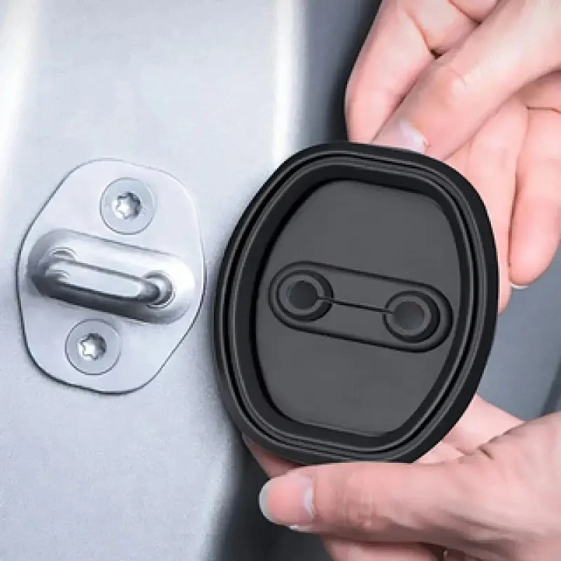 Universal silicone door lock set 4-piece set - shock absorption quietness buffering rust prevention improve vehicle safety