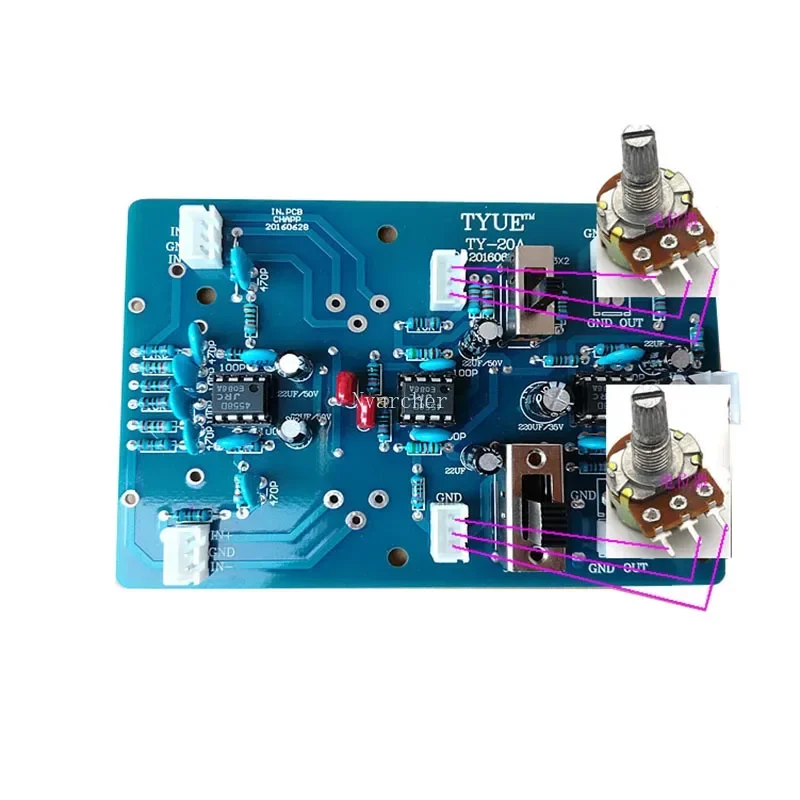 Nvarcher Two-channel Balanced Preamp Input Board Stereo Gain   BTL