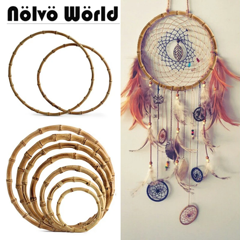 2/4/10pcs 10/12/13/15/18/22cm Real BambooWreath Making Macramé Bag Handles,Natural Large Medium size Bamboo Bag Circle Handles