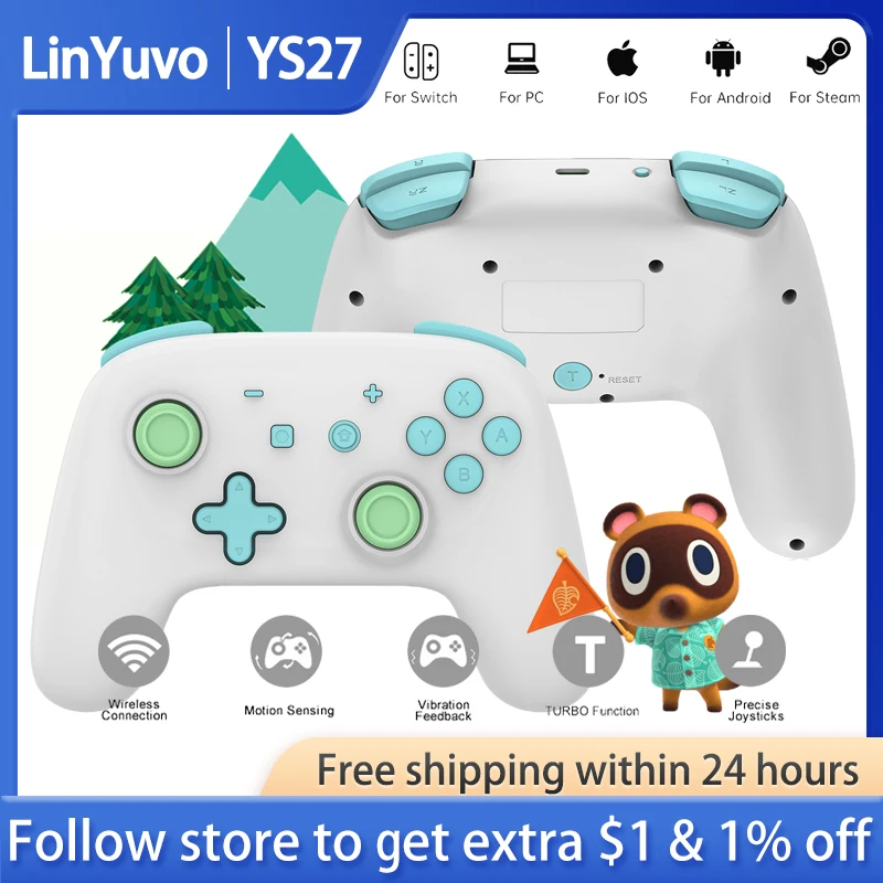 Беспроводной игровой джойстик LinYuvo YS27 для Nintendo Switch/ Steam/ Android