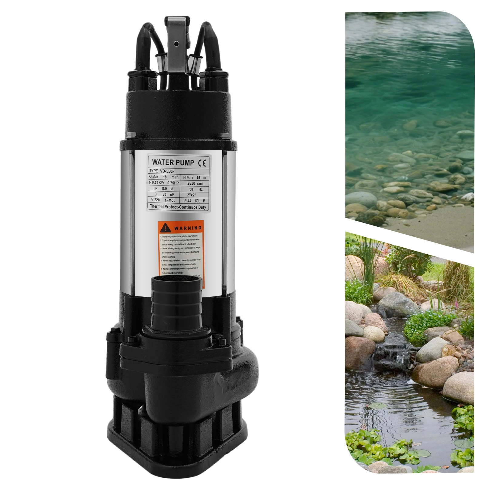0,55 kW Tauchpumpe für Abwasserentsorgung mit automatischem Schwimmerschalter, 2-Zoll-Auslass, Industrie- und Gewerbe-Pumpe – Detail 7