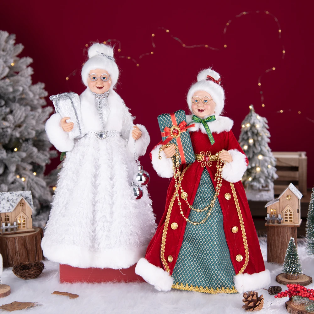 Santa Claus Granny Doll 50cm Standing Santa Claus Ornament Christmas Scene Doll Decoration 2026 Christmas Gift For Children