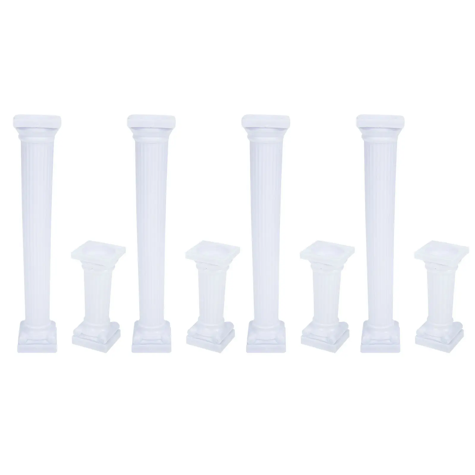 8pcs Roman Column Cake Holders – Premium Plastic Dessert Toppers for Wedding Tiered Cakes & Bakery Display