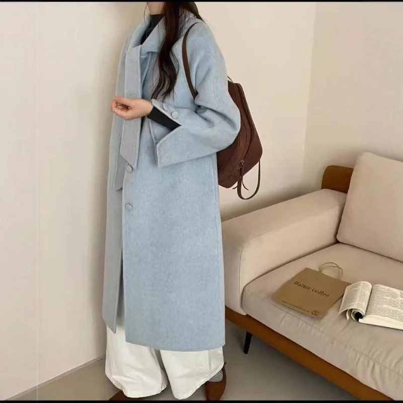 

Spring New Coat Gentle Sweet Bow Double-Sided Woolen Overcoat Women