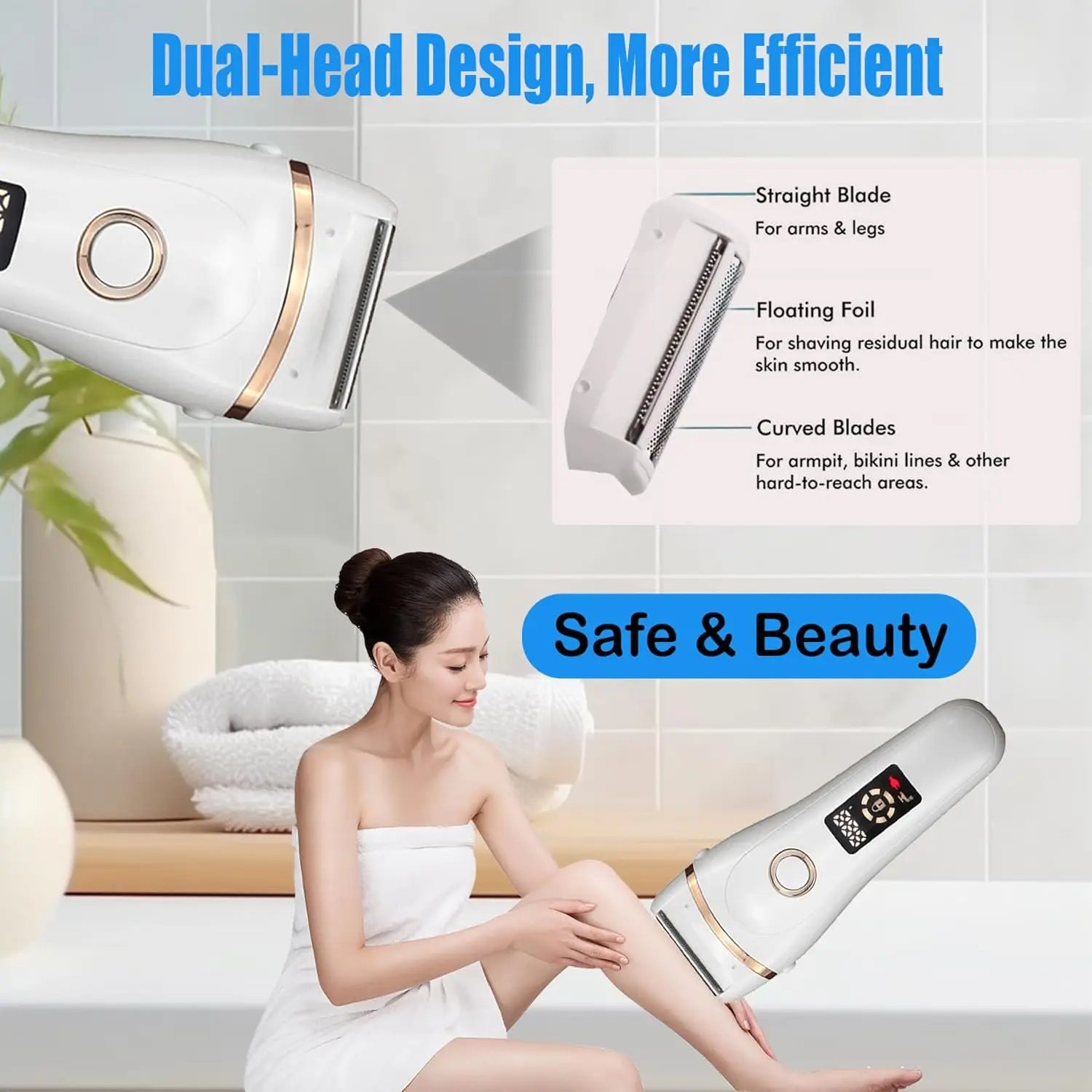 

Genuine Cordless Electric Lady Shaver - Rechargeable Bikini Trimmer Painless Womens Electric Razor - Wet & Dry Use Lady