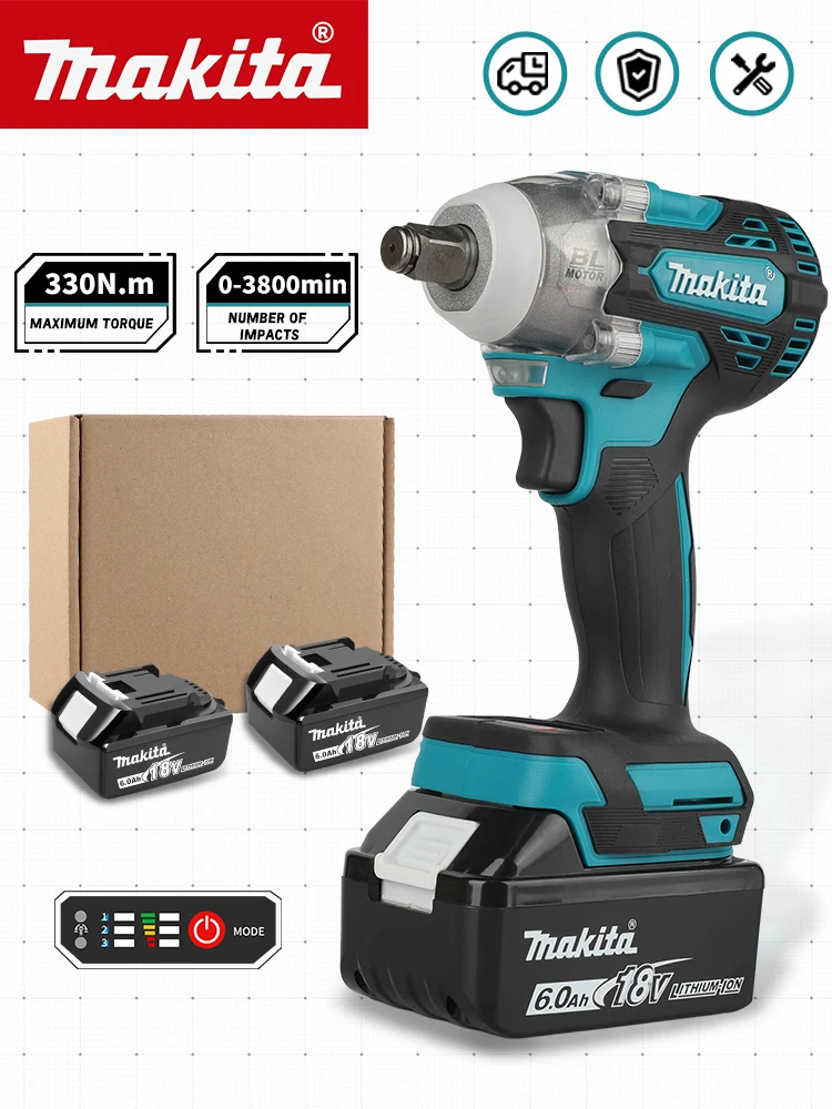 Makita DTW300 18V Gereedschapset Borstelloze Power Grote Accusleutel 330Nm Koppel Windkanon Verwijder Band Lithium Auto Reparatie - afbeelding 2