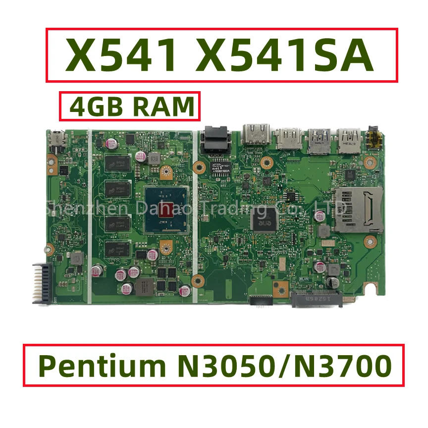 For ASUS X541 X541SA Laptop Motherboard With Pentium N3050 N3700 CPU 4GB RAM Fully Tested