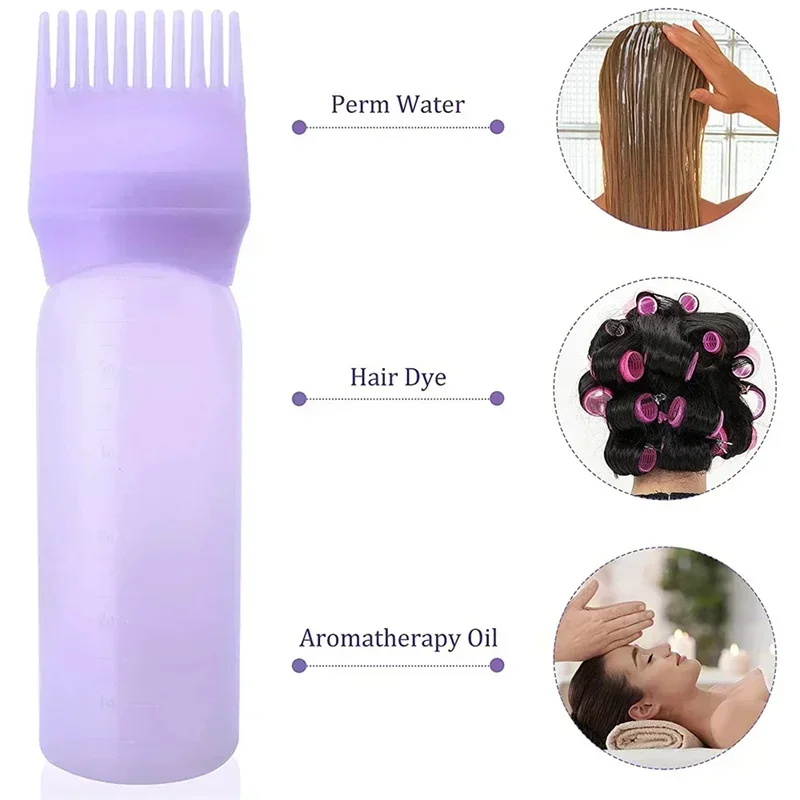 Botella aplicadora de aceite para el cabello de 120ml, botella de champú para peluquería, tinte para el cabello, botella recargable, herramientas de estilismo para teñir el cabello