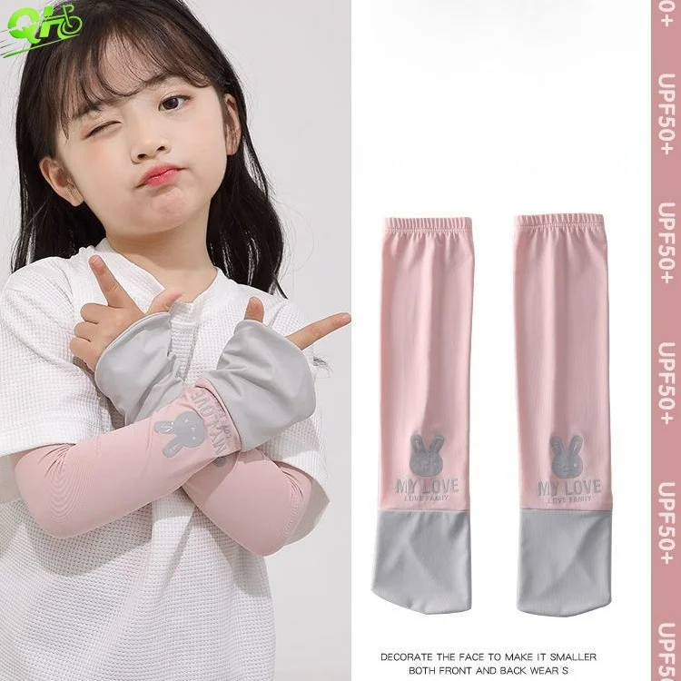 

Children Arm Sleeves Gloves Cycling Scooters Sports Anti-UV Sunscreen Breathable Cartoon guantes ciclismo Outdoor Sports Guants