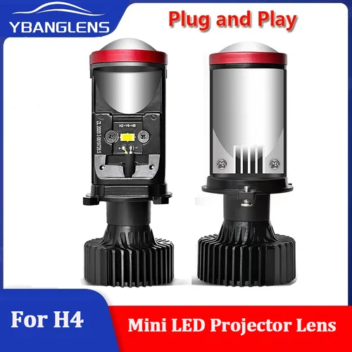Imagen 1 del producto Y8 H4 proyector LED Mini lente Auto H4 bombillas de faros LED Kit conversión Luz De Carretera Luz De Carretera 100W Turbo ventilador lámpara de luz de coche