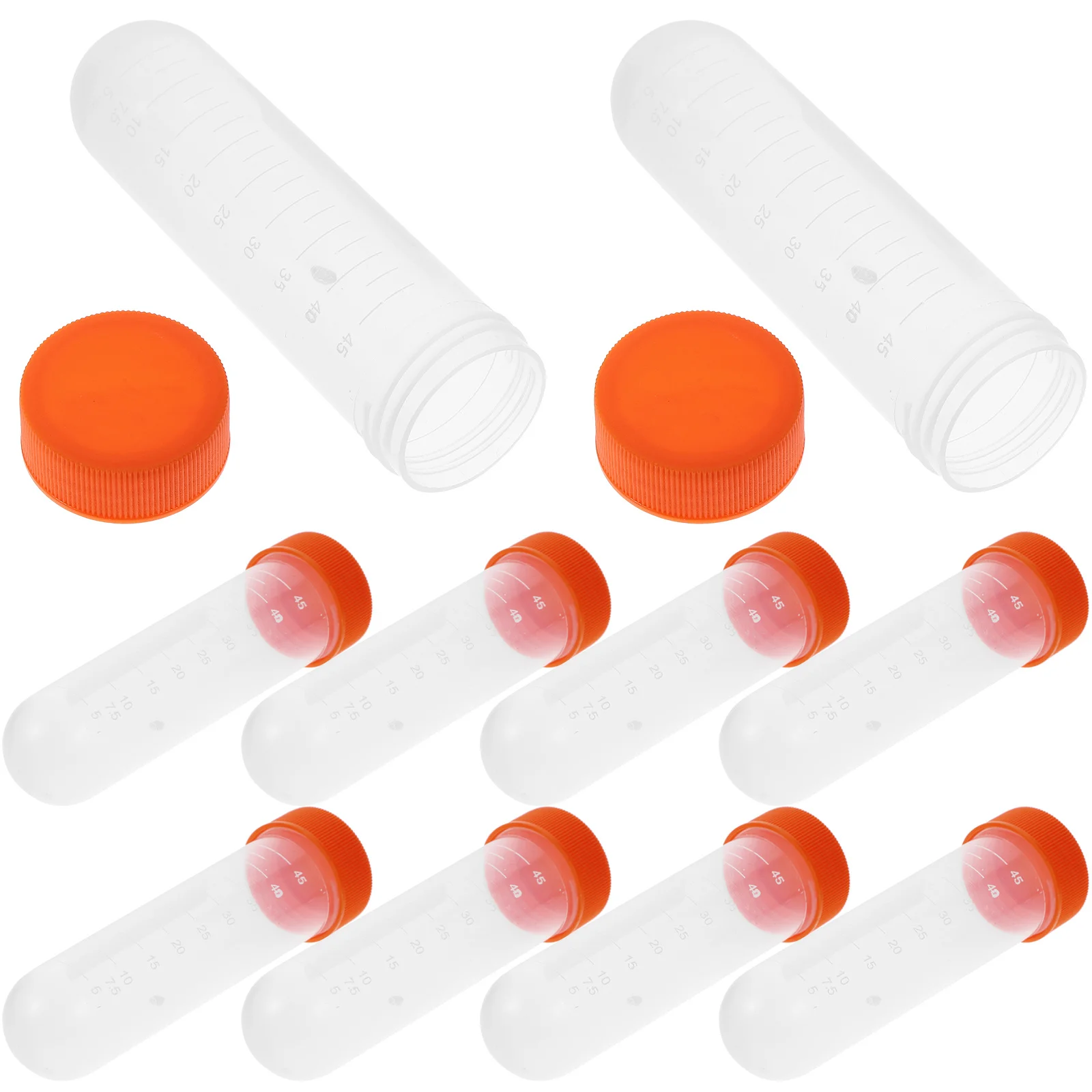 

100Pcs 50ml Screw Top Tubes Transparent Easy Observe Biochemistry Molecular Biology Tubes Tube